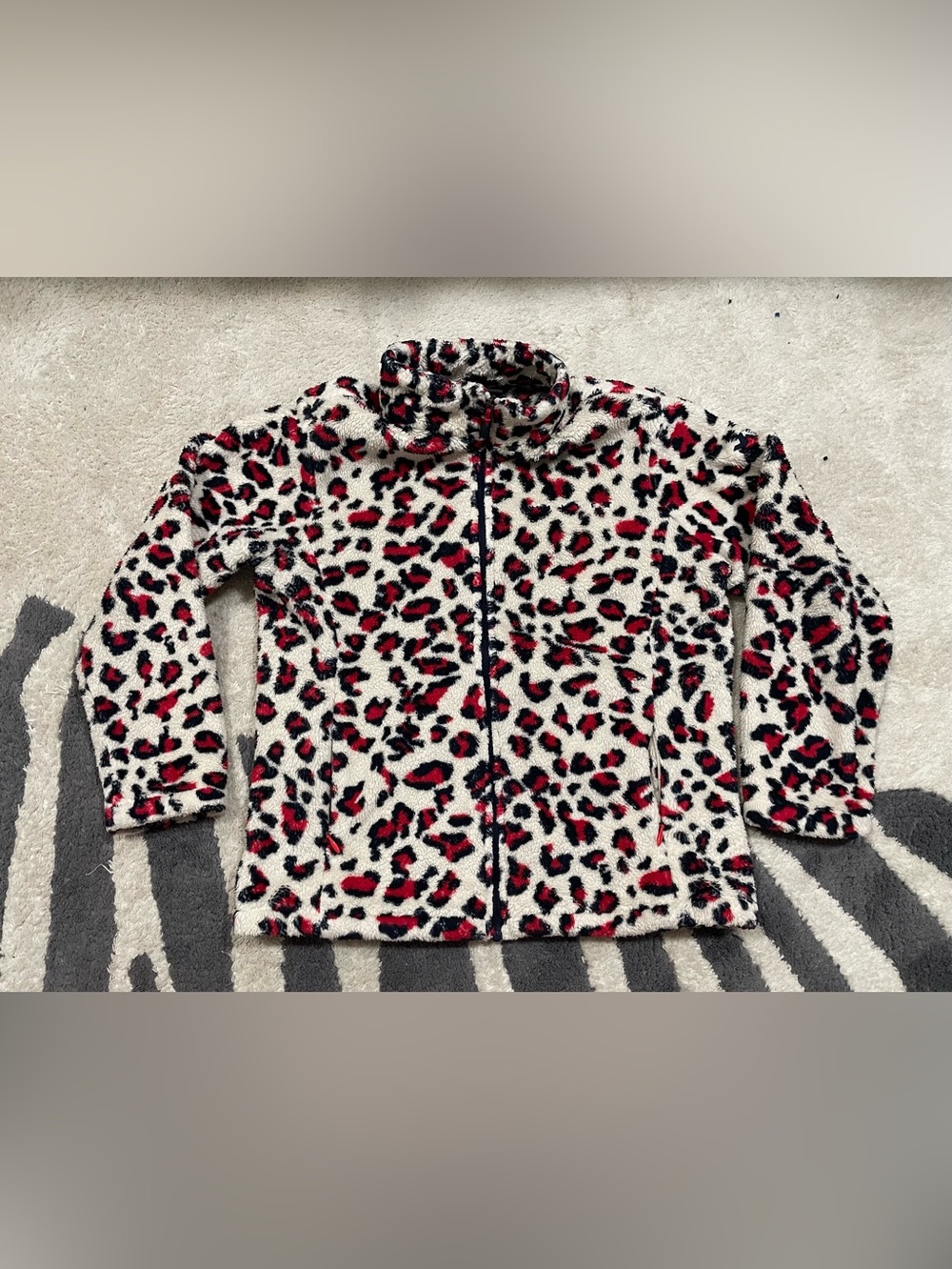 Millet Kids Sherpa Fleece Jacket - Leopard Print - Size 130
